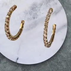 訳あり新品◆定番人気上品お洒落フープピアス ゴールドメッキ 程良い24mm