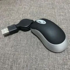リトラクタブルUSBマウス 黒/銀