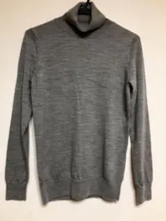 無印良品 首のチクチクを抑えた天竺 タートルネック洗えるセーター サイズ:L