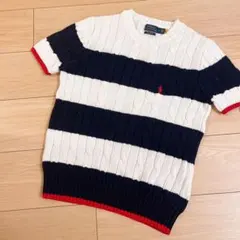 Polo Ralph Lauren 半袖ニット ボーダー　紺　白　M 現行タグ