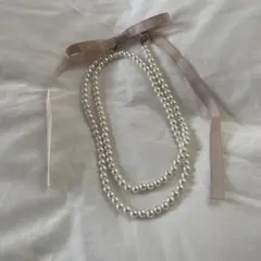 UR パール　ネックレス　リボンのサムネイル