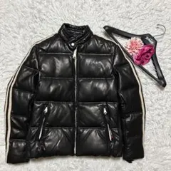 【美品】ショット Sサイズ ブラック 羊革 オールレザー ダウンジャケットのサムネイル