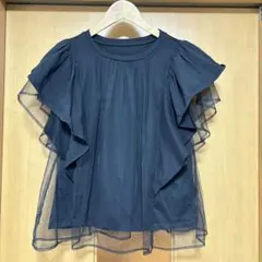 ROPÉ PICNIC チュールフリルトップス　ブラック　38 Mサイズ