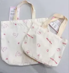 しまむら　キティ　バッグ　トートバッグのみ　大小　2点セット　ピンク　赤