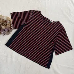 美品⭐︎エンスウィート ボーダー 半袖カットソー Tシャツ M コットン 麻 上品のサムネイル