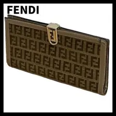 FENDI フェンディ　ズッカ　二つ折り長財布　FF ゴールド金具　ブラウンのサムネイル