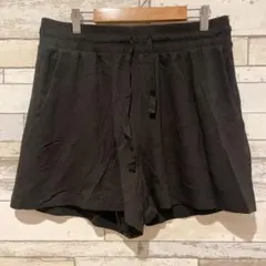 ロフト ショートパンツ ストレート 無地 L 黒 綿 お出かけ