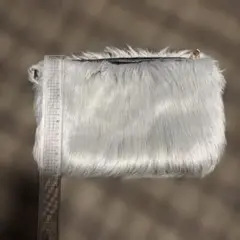 【ファーバッグ】ショルダーバッグ ハンドバッグ 2WAY グレー チェーン付き