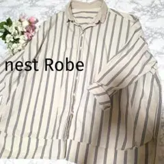 nest Robe ネストローブ コットンリネン ストライプシャツ ゆったりのサムネイル
