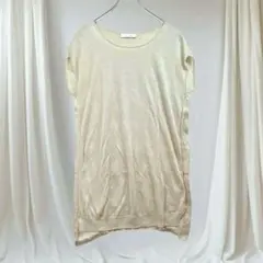 KNOTT 麻混 シルク切替 フレンチスリーブ ロングカットソー 1 春夏 薄手のサムネイル