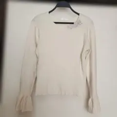 index フレアスリーブニット 長袖 クリーム色