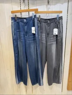 QTUME マイナス3℃バレルデニムパンツ