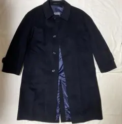ステンカラーコート　濃紺　カシミヤ 50%　メンズ　A5　アウター