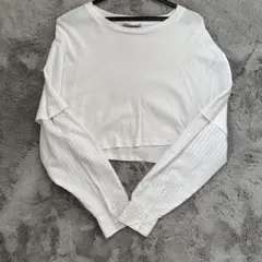 ZARA ホワイト クロップドTシャツ
