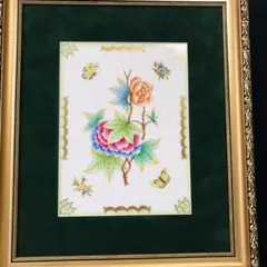 アラレ、マイセン　陶板画　34cm✖️34cm マイセン アラビアンナイト 陶板画 プラーク コバルト 約34cm×25cm 箱