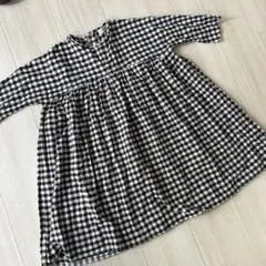 H SENTING チェック柄長袖ワンピース