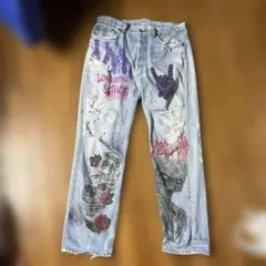 リーバイス501 ペイントデニム W29 L32 リメイク