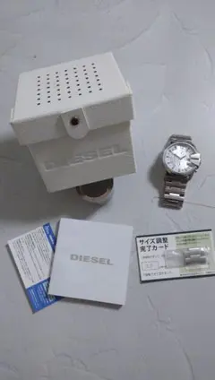 超美品DIESEL ディーゼル DZ4181 シルバーホワイト文字盤 電池交換済 楽天市場】DIESEL ディーゼル 時計 おしゃれ かっこいい ブランド