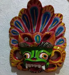 バリ島 民族仮面 木彫り 壁掛け マスク 民族工芸品 エスニック インテリア