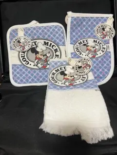 未使用品！！レトロミッキー GOURMET MICKEY 鍋つかみとタオルセット