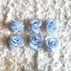 水色のバラクリップ 6個セット