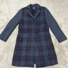 トゥモローランド　マカフィー　美品　カシミヤ混　チェック柄コート