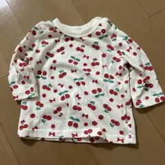 チェリーとリボンの長袖カットソー 60-70