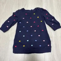 baby GAP ネイビー ドット柄 ロングセーター 6-12month 女の子