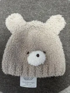 petit main ベージュ クマ耳帽子 48サイズ