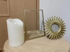 ウェルカムスペース 3点セット（フォトフレーム・LEDキャンドル）ゴールド