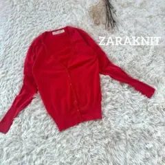 ザラ＊長袖薄手カーディガン カラー 可愛い 赤 お洒落 秋 羽織上着