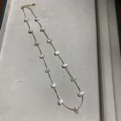 淡水ケシパール ロングネックレス ゴールド