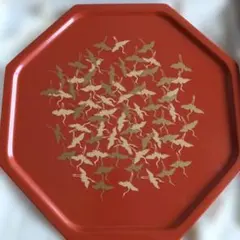 新品　京漆匠 象彦　天然木加工塗　朱塗　八角菓子盆のサムネイル