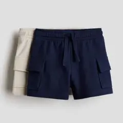 【水通しのみ】h&m スウェットカーゴショートパンツ 2枚セット