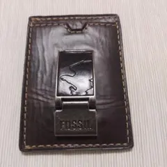 FOSSIL マネークリップ レザー カードケース