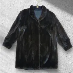 BLACKGLAMA✨ミンクファーコート ミドル丈 ダークブラウン XL 毛皮のサムネイル