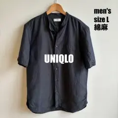 UNIQLO コットンリネン 半袖 シャツLのサムネイル