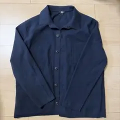UNIQLO MEN ミラノリブシャツカーディガン xl ネイビー