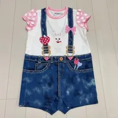 ミキハウス♡デニム風ロンパース 80cm