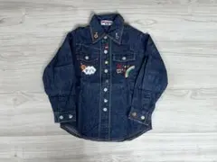 即日発送 mikihousミキハウス デニムシャツ 刺繍シャツ 100