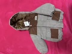 スラップスリップ 中綿チェック柄コート 90cm 新品未使用