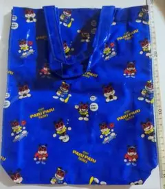 パリパリファクトリー トートバッグ 青 レトロ キャラクター柄
