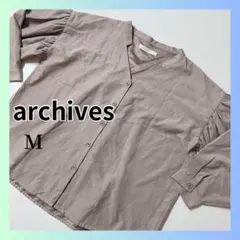 アルシーヴ　archives　シャツ　ブラウス　スエード　Mサイズ　グレージュ