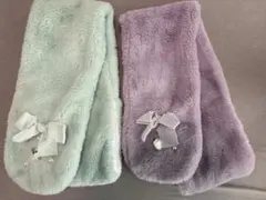 子マフラー ラベンダー ミントグリーン