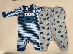 セサミストリート　クッキーモンスター　エルモ　ロンパース　h&m 50