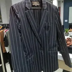 ネイビー ストライプ テーラードジャケット