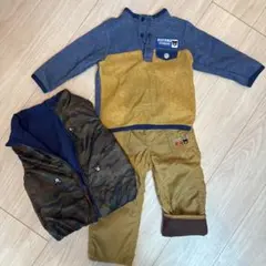 90 ダブルビーセット フリース、あったかパンツ、リバーシブルベスト