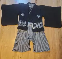 ベビー着物袴ロンパース2点セット黒　赤ちゃん本舗