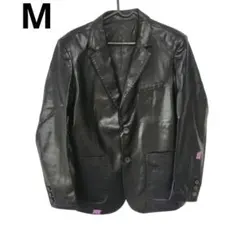 【訳あり・M】レザージャケット メンズ ラム革コート 黒