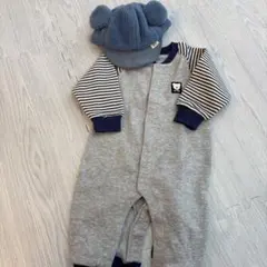 ベビー　ロンパース　帽子　キャップ　セット　まとめ売り くま　裏毛　もこもこ